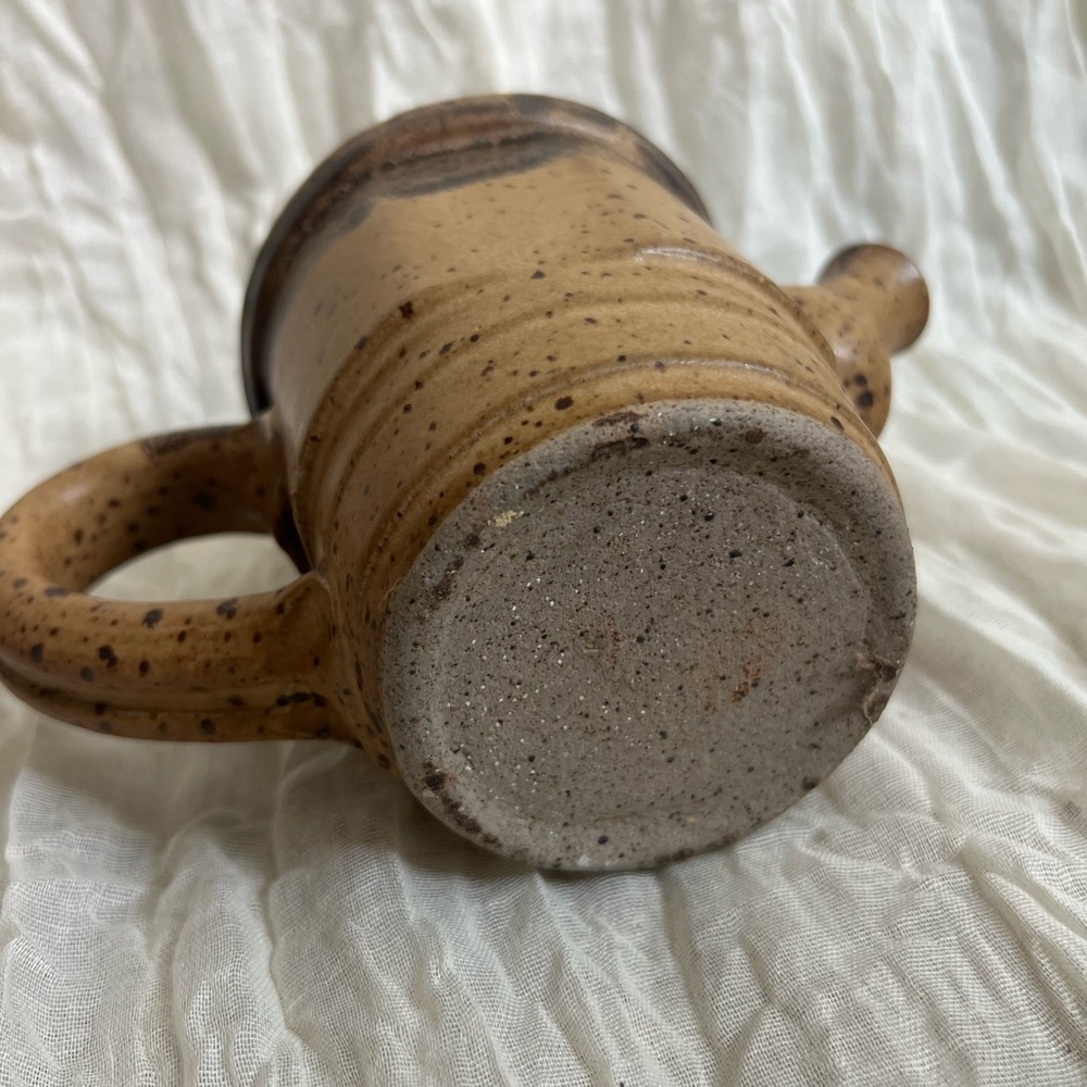 Vintage Speckled Stoneware Watering Pitcher - Picture 6 of 11